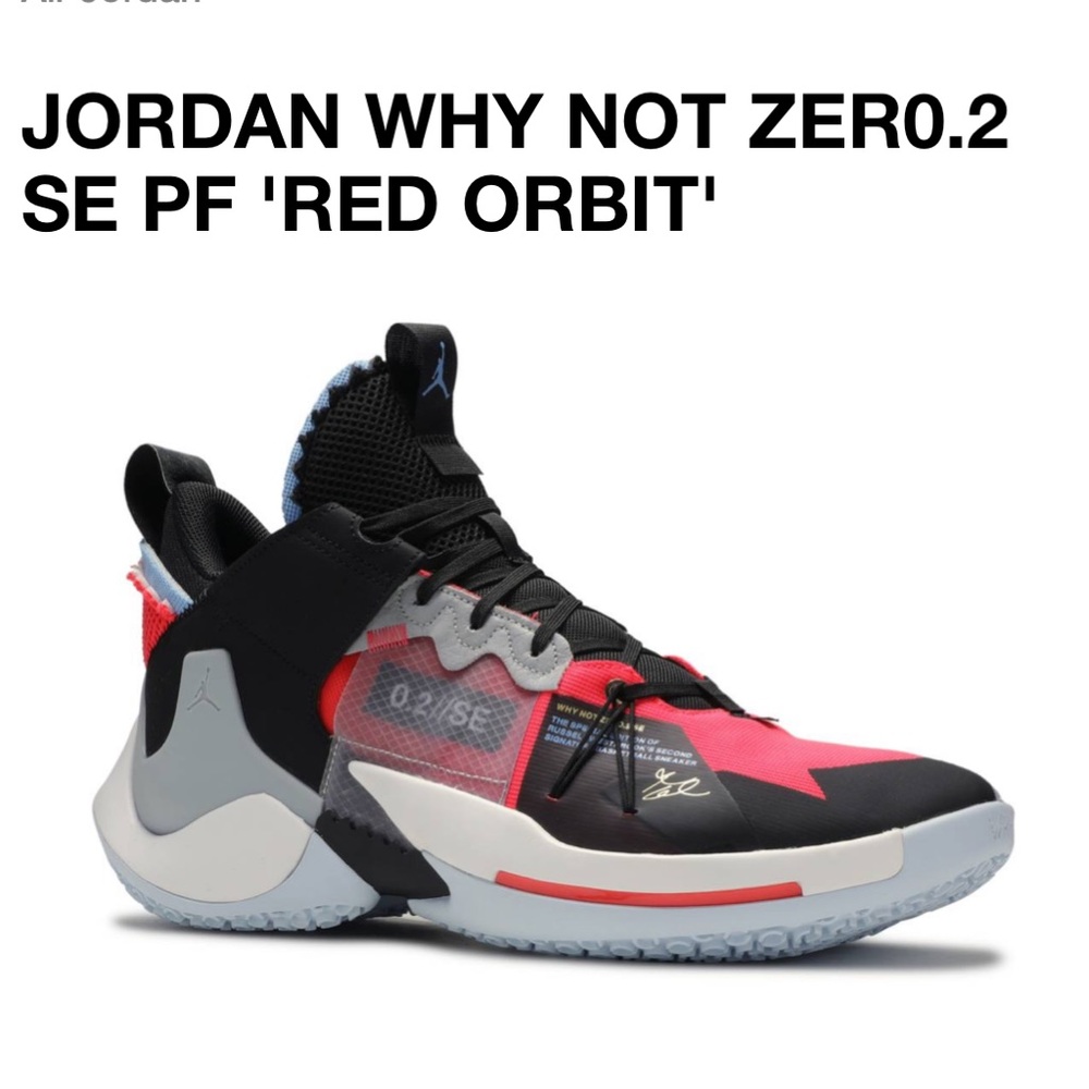 JORDAN WHY NOT ZER0.2 SE PF 'RED ORBIT'